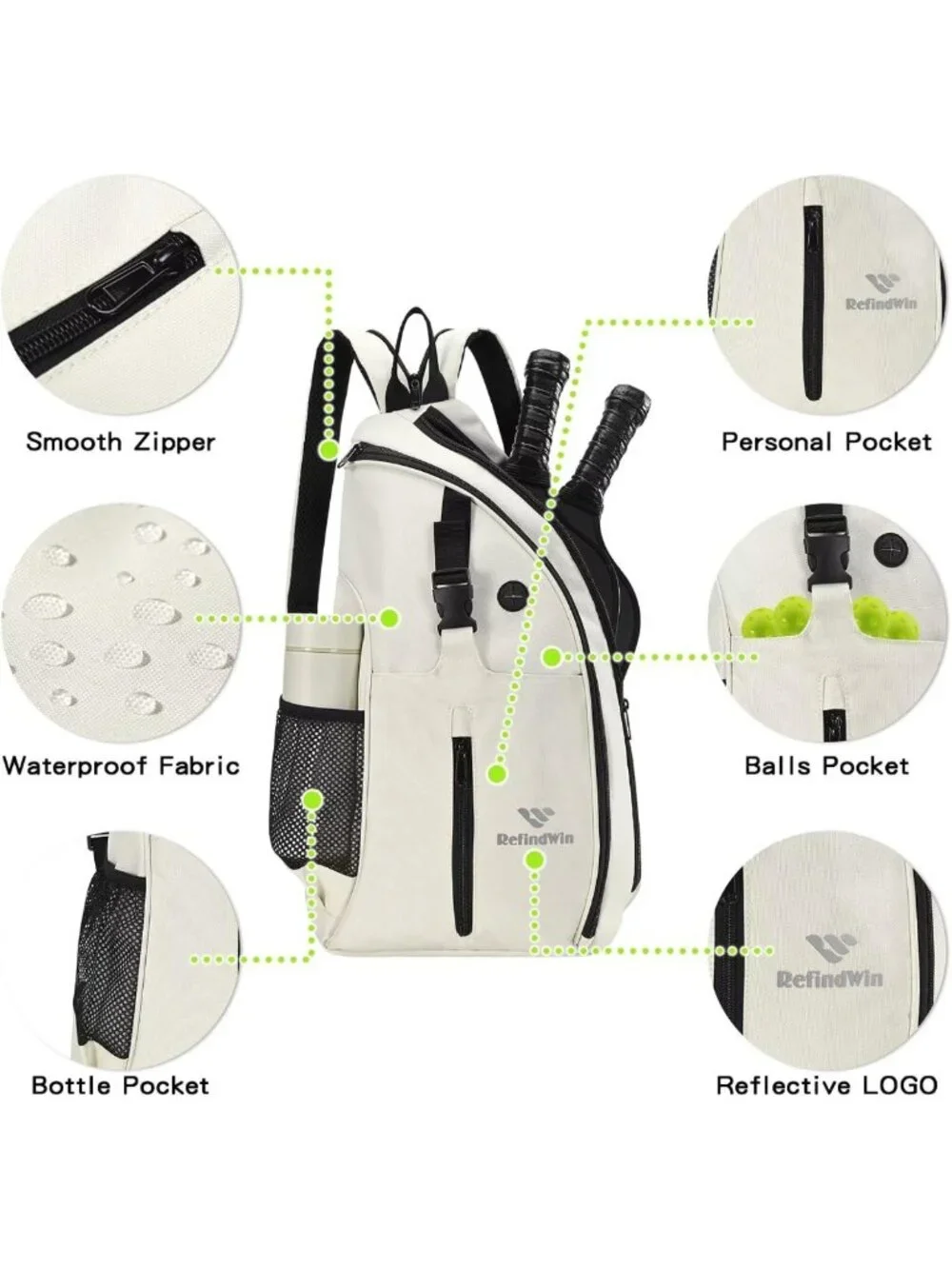 Versatile Pickleball & Tennis Backpack | Adjustable Sling Sports Bag for All